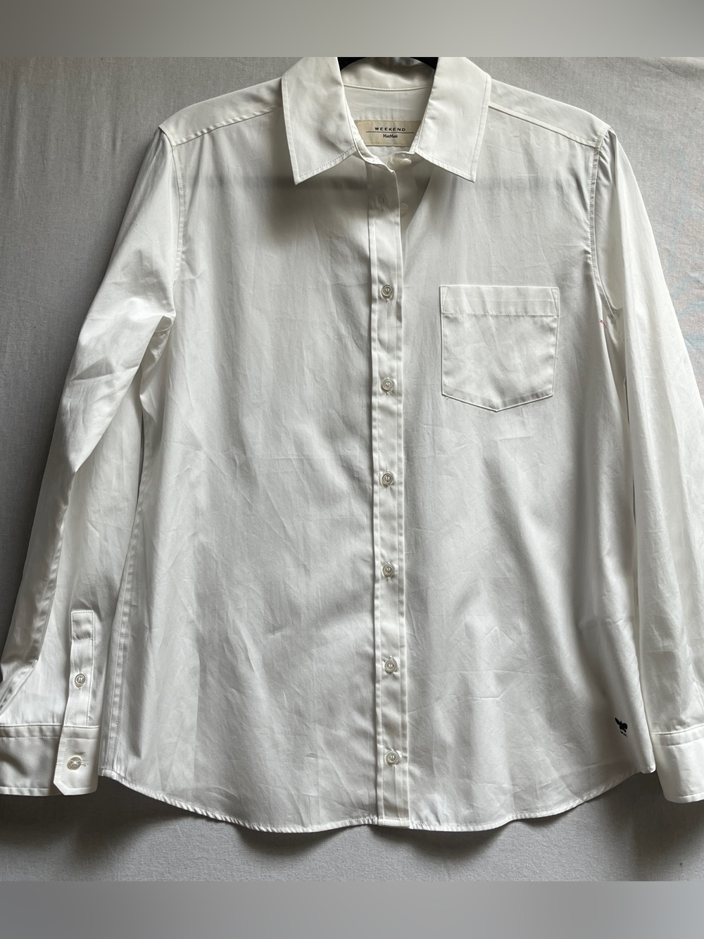Weekend Max Mara White Poplin Butterfly Embroidered Shirt 10
